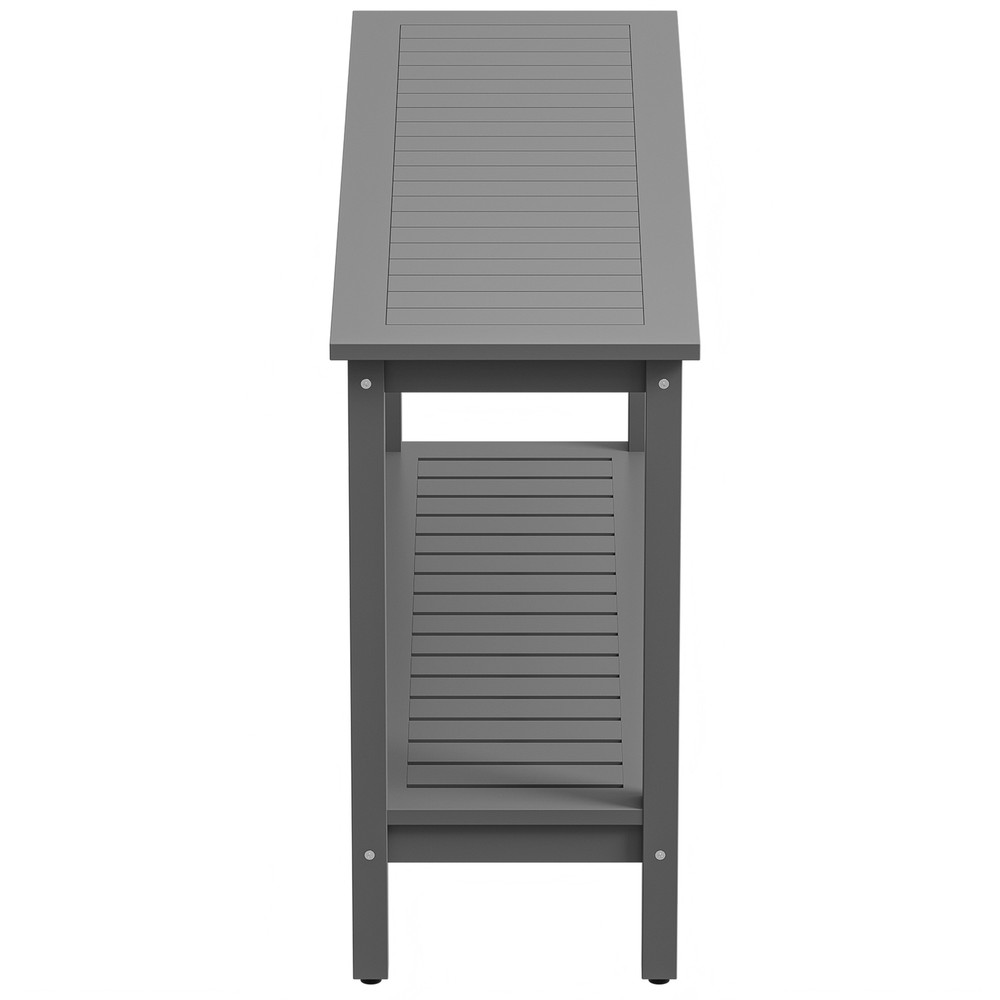 48'' Console Table Entryway Sofa Side Table w/ 2 Storage Shelves Organizer Gray