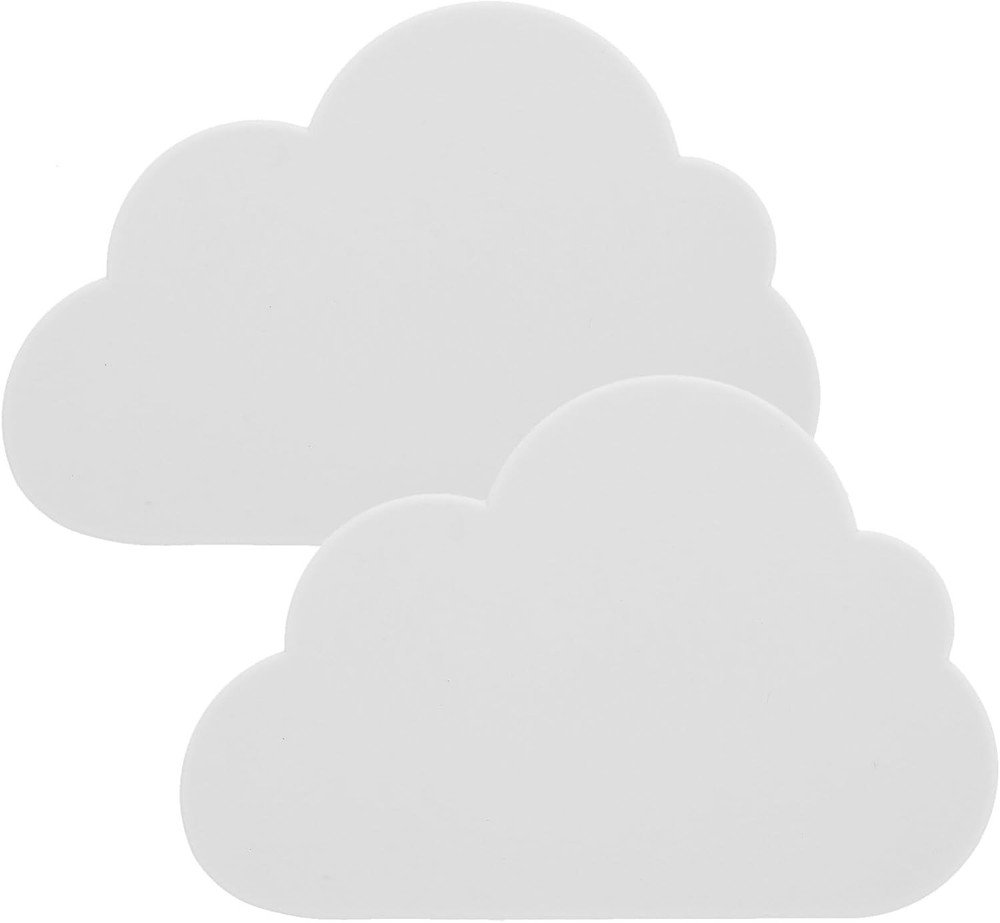 ABOOFAN 2Pcs Silicone Coasters Cloud Shaped Cup Mats Non Slip White