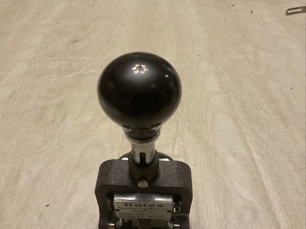 Vtg Bates 6 wheel Style E Standard Movement Numbering Machine