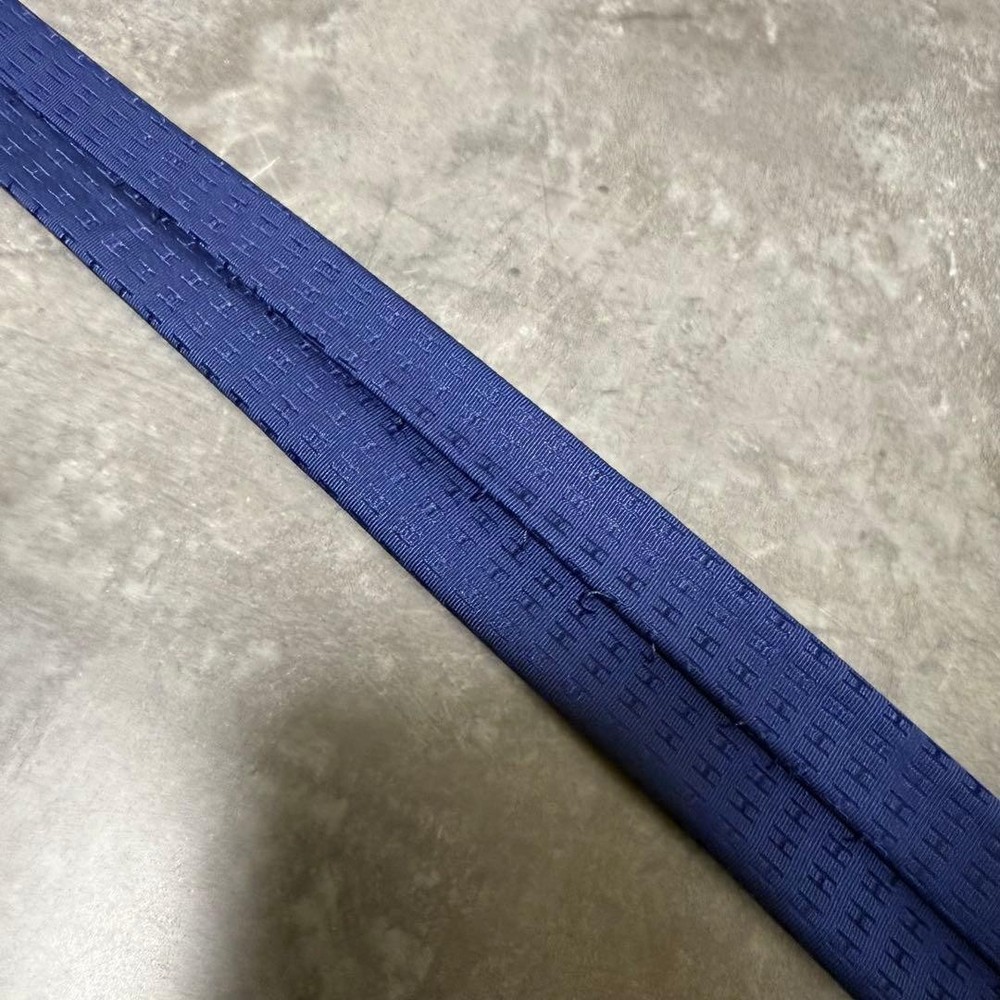 HERMES Tie Navy Fason H Pattern