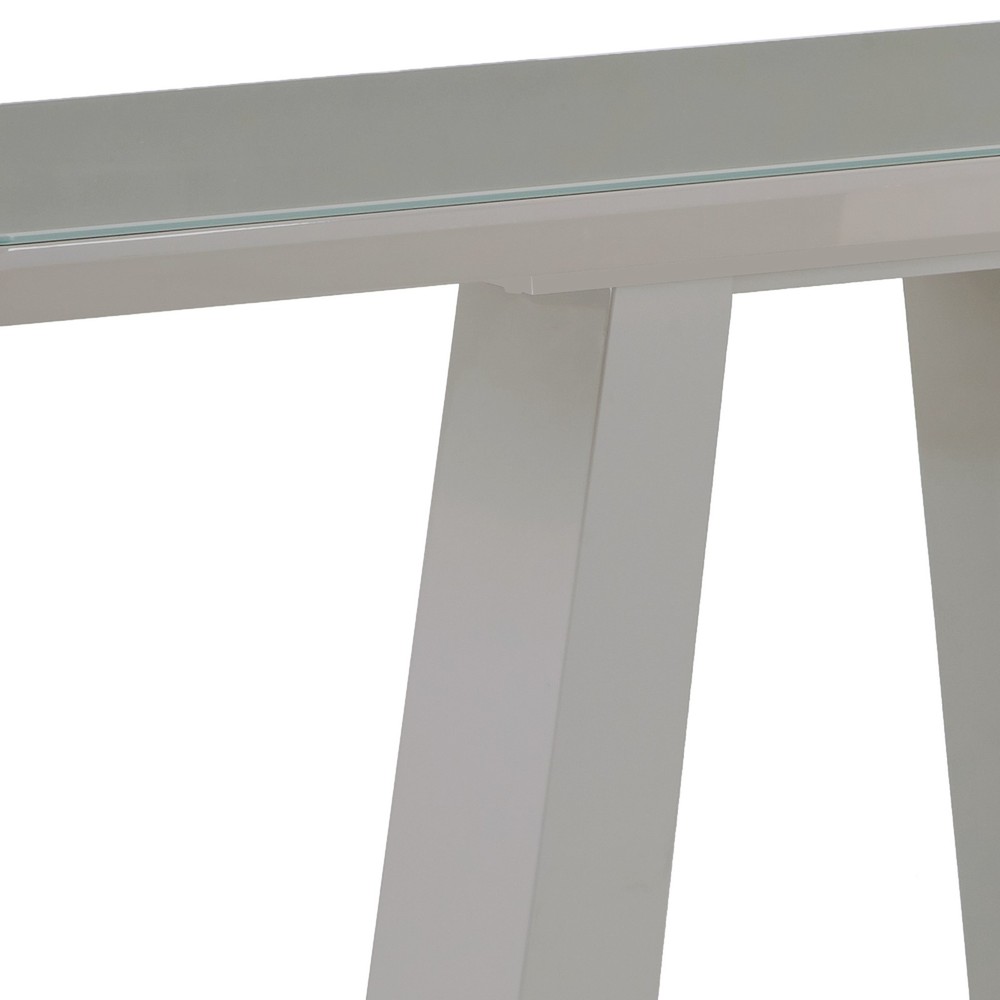 Inspire Contemporary MDF Glass Console Table Grey