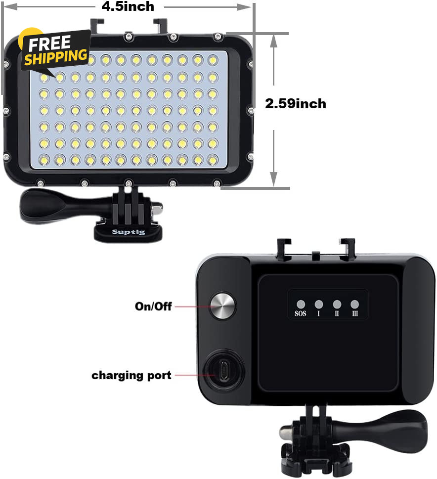Underwater Lights Dive Light 84 LED High Power Dimmable Waterproof LED