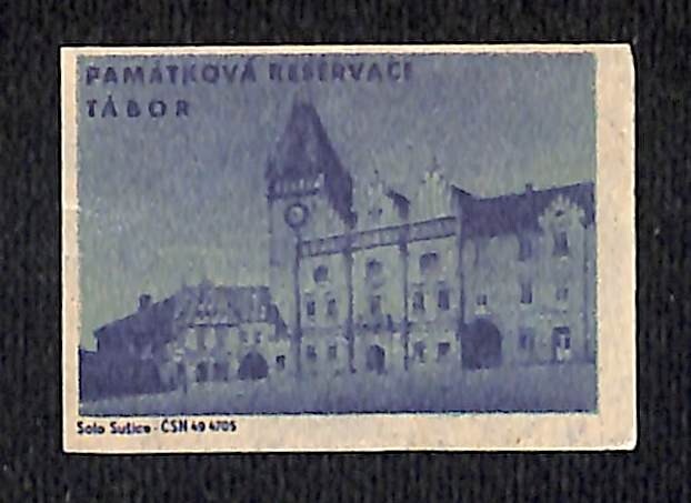 Vintage Matchbox Label Czech Tabor Monument Reserve c1955-65