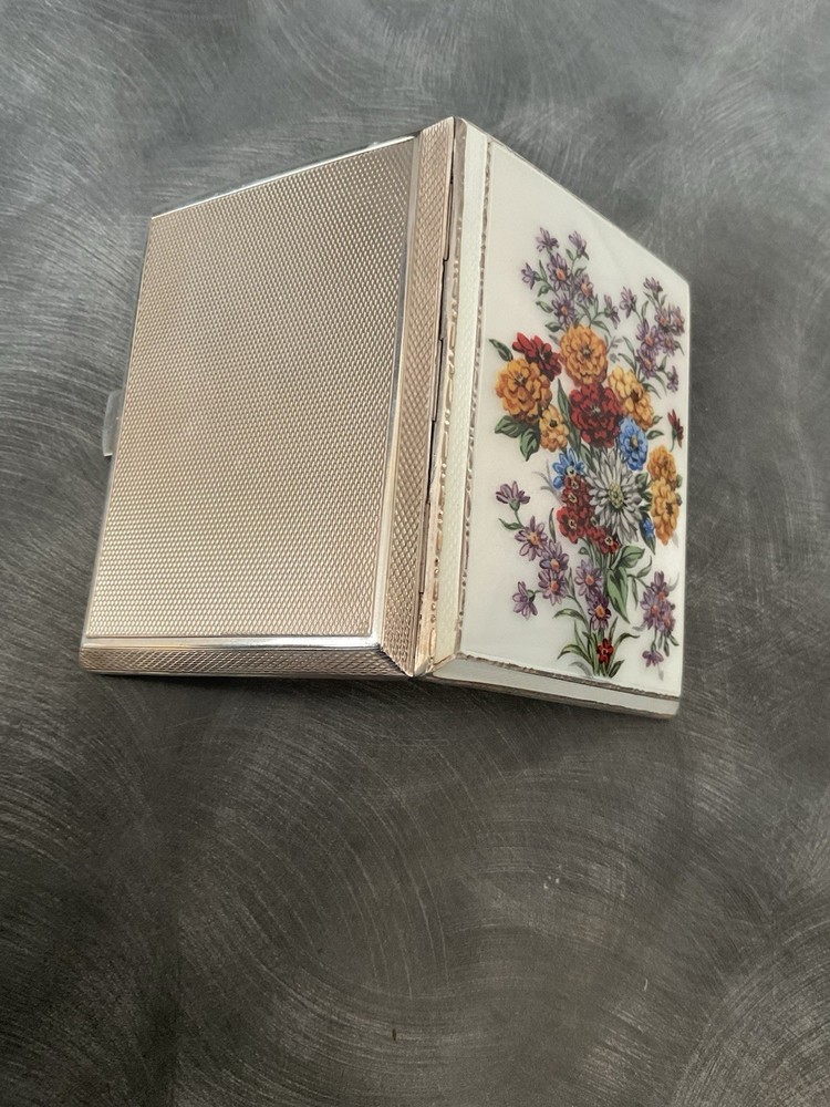 SUPERB SOLID SILVER ENAMEL CIGARETTE CASE WILLIAM SUCKLING B’HAM 1941 101g