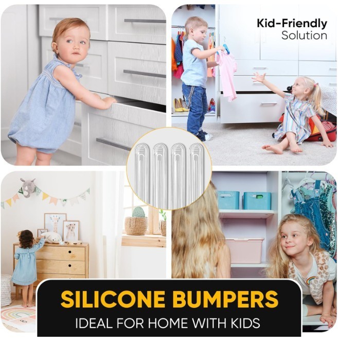 Vellax Clear Silicone Wall Protectors - 4 Pieces Set