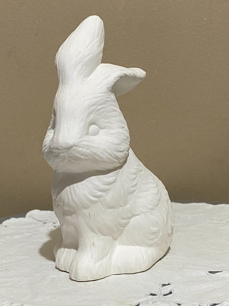 Bunny Sitting 5" Tall Rabbit Easter Ceramic Bisque Ready to Paint