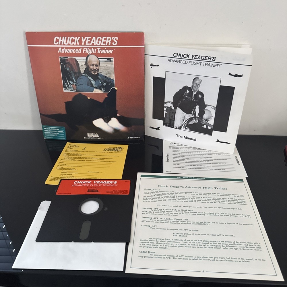 Electronic Arts EA Chuck Yeager's Advanced Flight Trainer IBM PC Tandy 1987