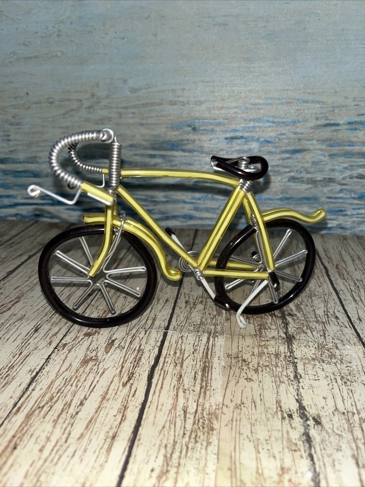 Mini Bicycle Wire Art Yellow 4 1/4”x6 1/4”