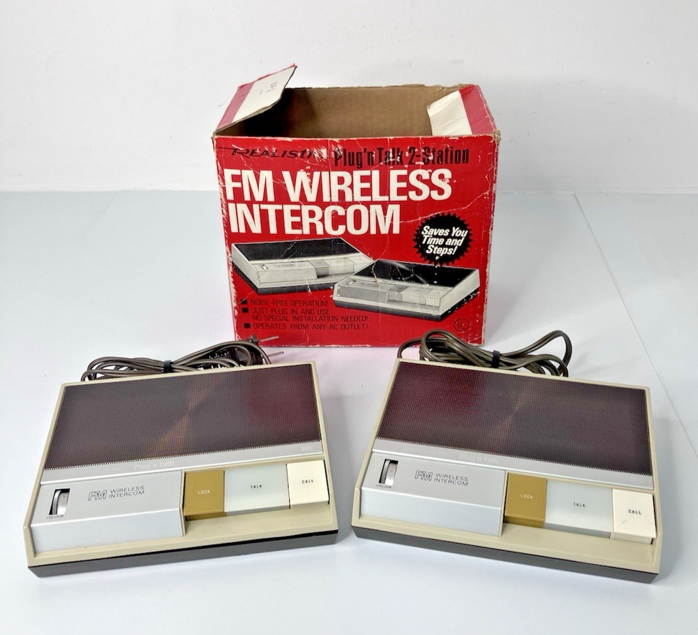Vintage Realistic FM Wireless Intercom Plug' n Talk 2-Station ~ Tested