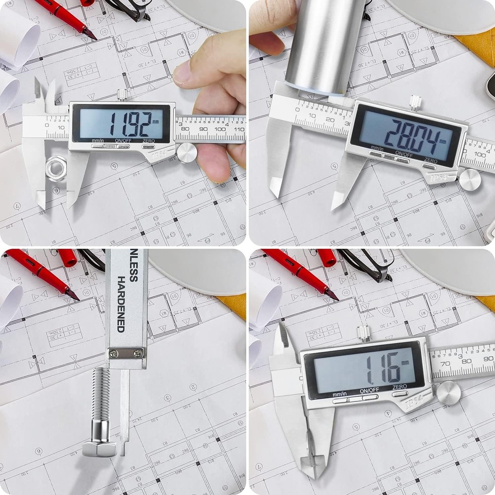 Precision 6 Inch Electronic Digital Vernier Caliper with Extra-Large LCD