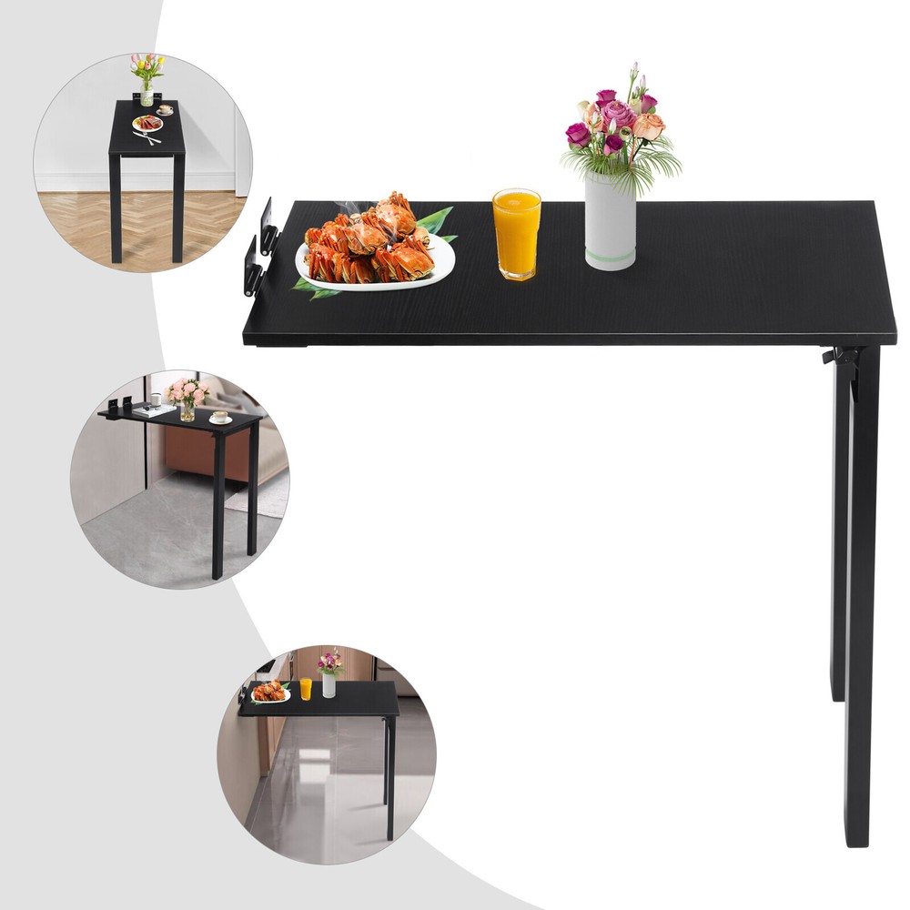 Folding Dining Table Wall Mounted Folding Table For Home Offices 75*40cm Black