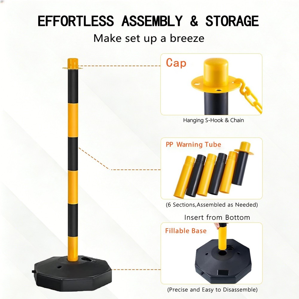 Adjustable Traffic Delineator Post Cones,30Pack 34 Inch