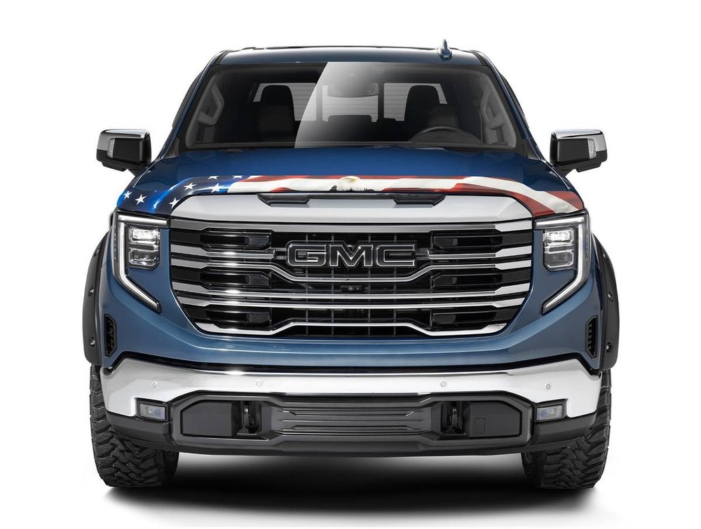 Husky US Flag Bug Shield Hood Protector Fits 2007-2013 Chevy Silverado 1500 1pc