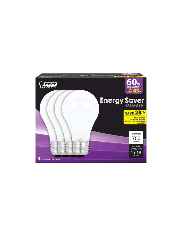 Feit Electric A19 43w Medium Base Frosted 8-pk