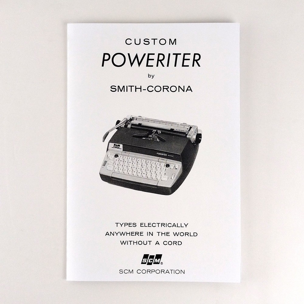 Smith Corona Custom Poweriter Typewriter User Instruction Owner's Manual SCM