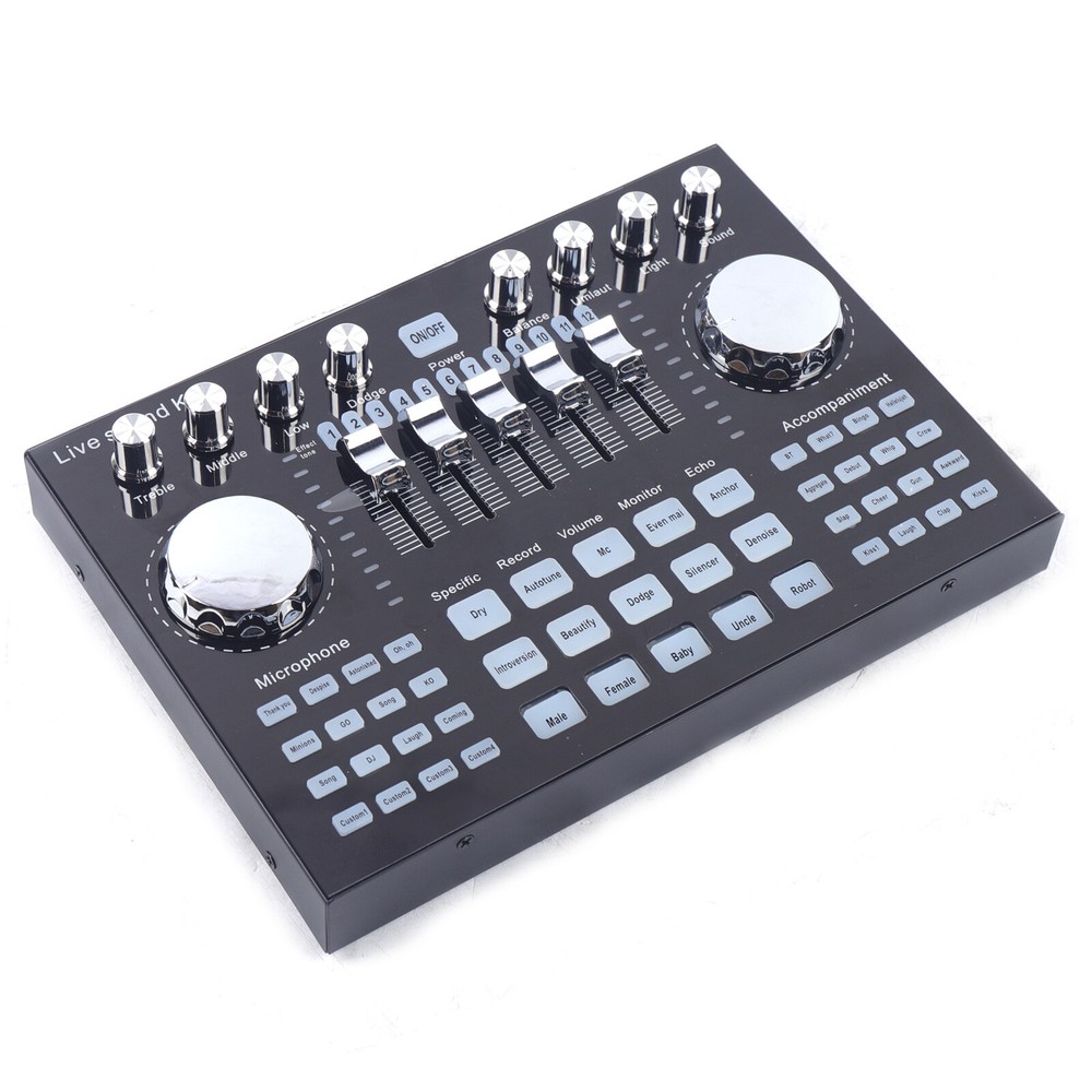 Audio Mixer Sound Board Console with 27 Sound Effects, USB Bluetooth Input