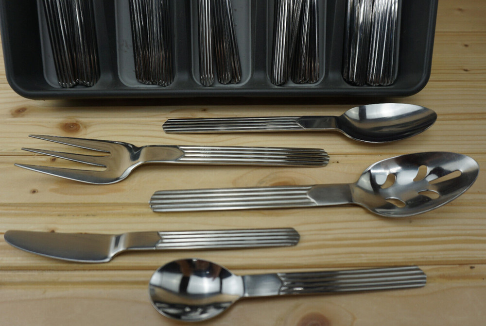 Cambridge Silver Tides 44 Pieces Dinner Salad Fork Tea Table Spoon Knife Serving