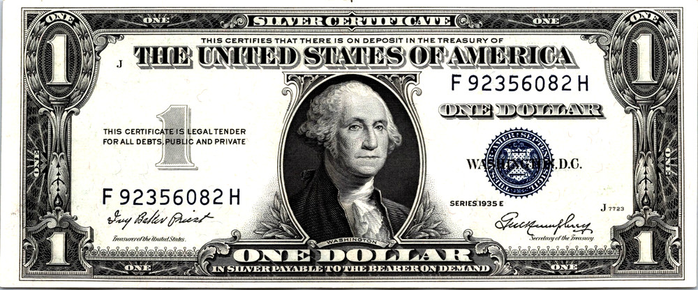 1935-E $1 Silver Certificate Fr. 1614 AU-UNC