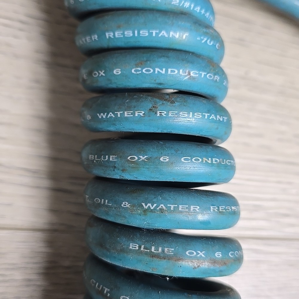 Blue Ox 6 Way Wire Connector Coiled Electrical Cable Extension Cord