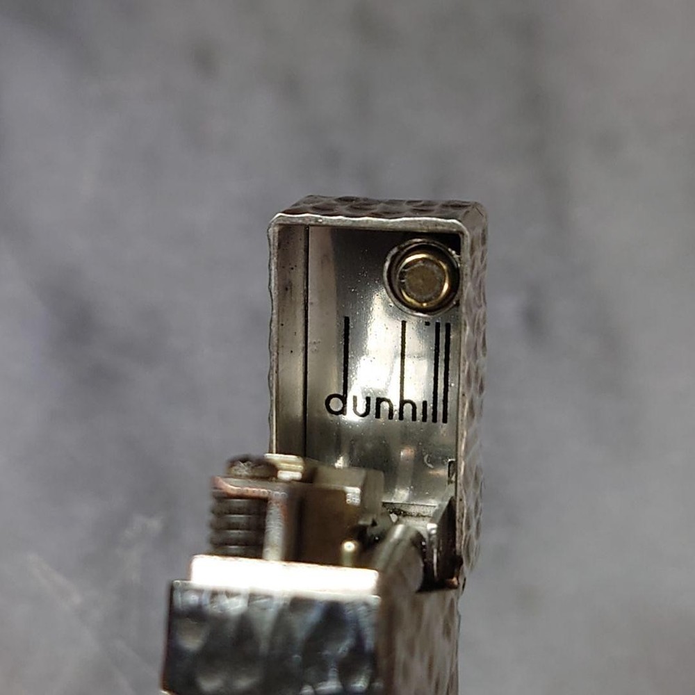 Vintage Dunhill Rolla gas lighter Silver Bark working condition