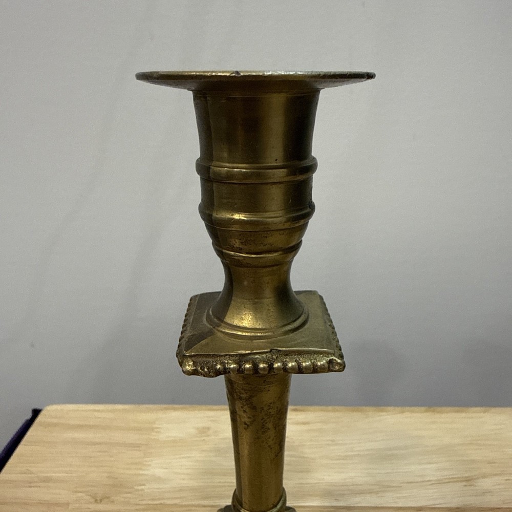 Brass Candlestick And Brass Deer
