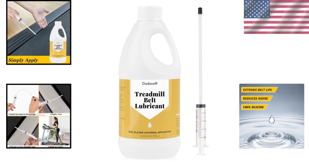 16 oz Treadmill Lubricant with Precision Syringe for Easy Application