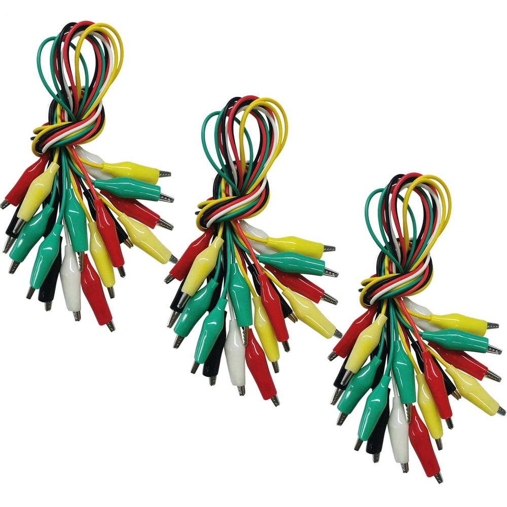 30PCS Color-Coded Alligator Clips for Electrical Experiments - Detachable Design
