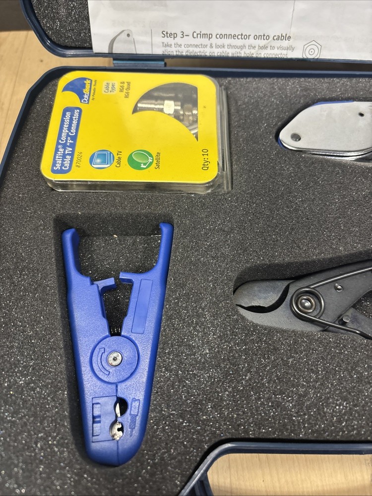DataShark Digital Cable and Satellite Tool Kit; 3 Tools, Connectors, Case Unused
