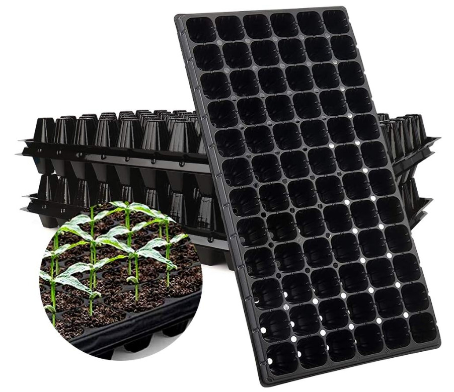 10-Pack Seed Starter Kit, 72-Cell Seedling Trays for Germination