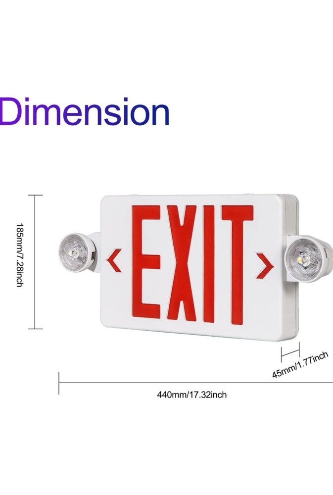4 Pack LED Exit Lighting Fixture UL Listed