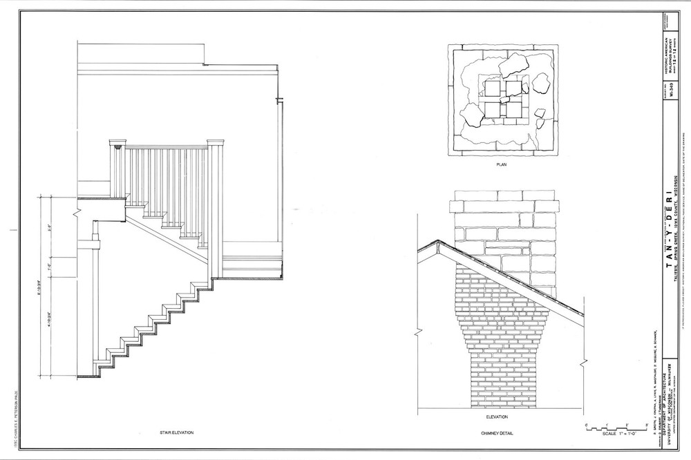 4 bedroom open plan home by Frank Lloyd Wright, printed architectural drawings