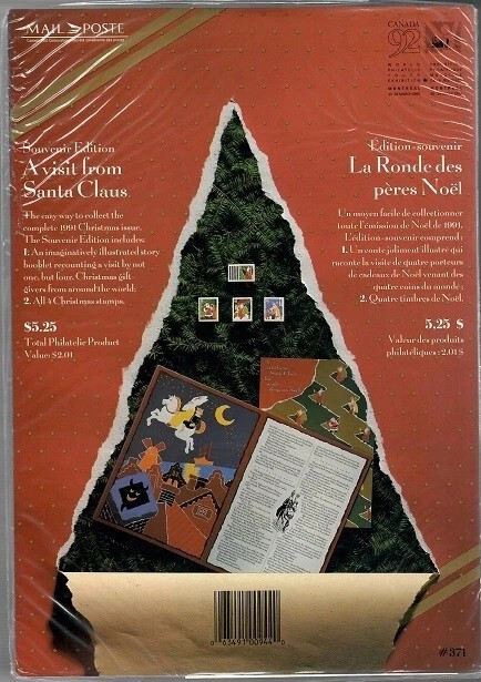 Canada Post 1991 A Visit From Santa Claus, sealed