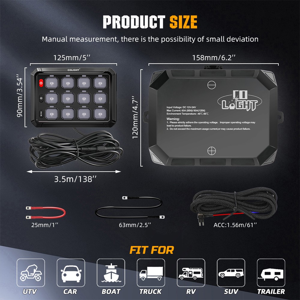 COLIGHT 12Gang APP RGB Switch Panel System LED Light Bar Electronic Relay System