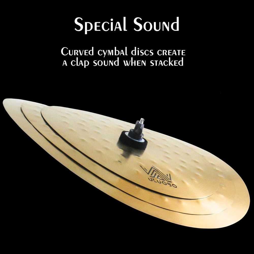 Clap Stack Cymbal, 3-Piece Cymbal Stack with Hammer Marks (11", 13", 15"), Smack