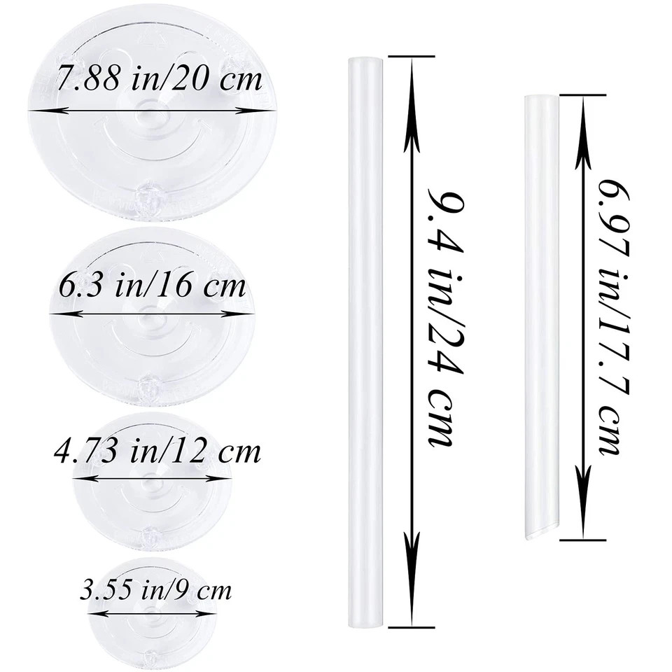 Cake Sticks Support Rods With Cake Board Drumswhite Plastic Cake Separator Plate