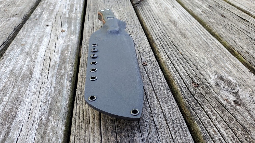 Custom Kydex sheath for the TOPS "OPERATOR 7 ", Taco style, beltloop(Bk)