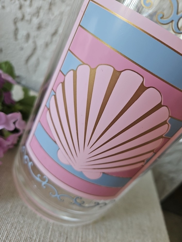 Shell Scroll Seaside 2 Quart Pitcher Clear Sturdy Plastic Beach House Kitchen
