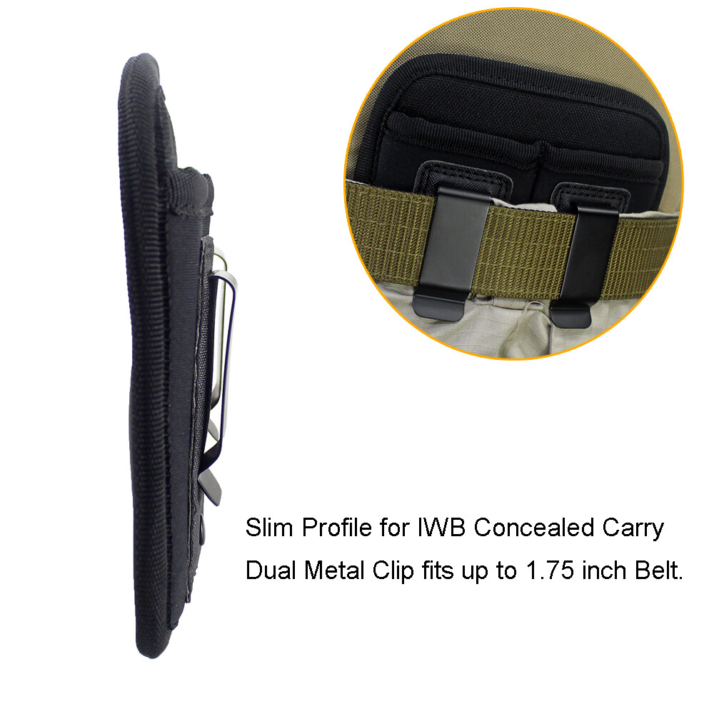Double Magazine Pouch Single/Double Stack for 9mm .40 .45 .380 .357 Mag Holder