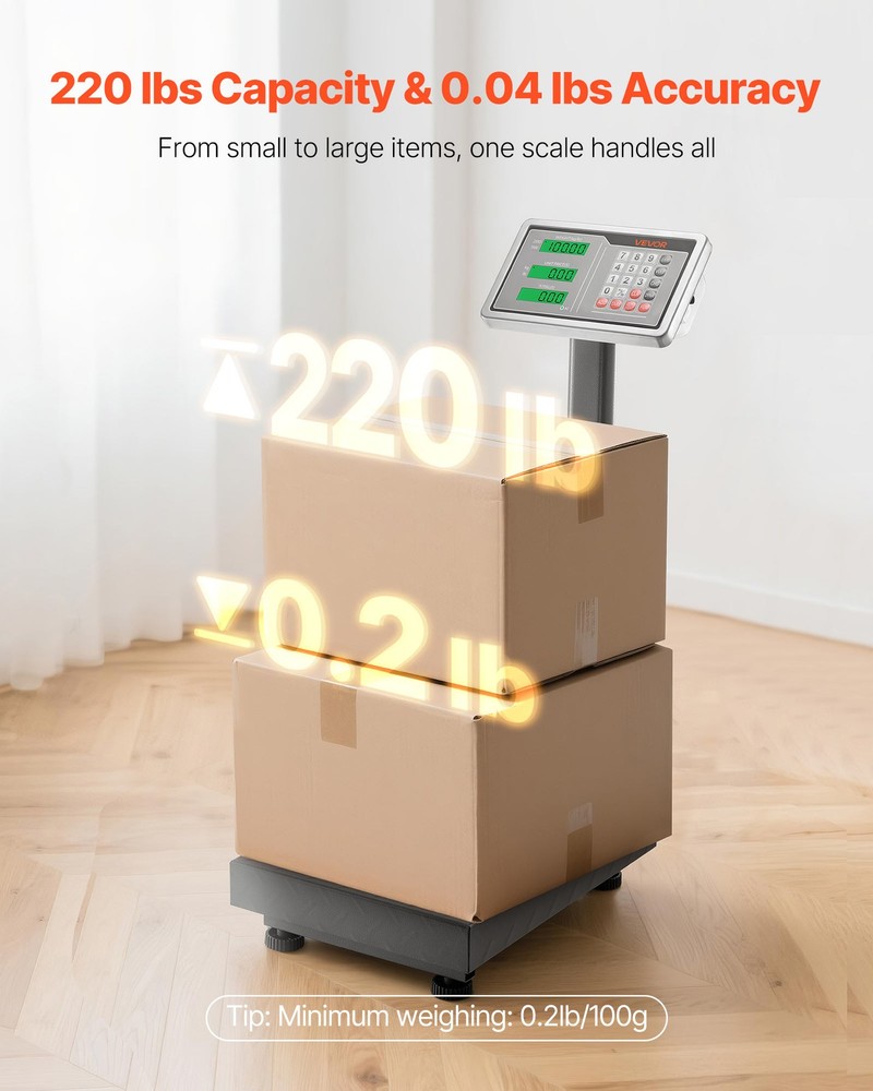 VEVOR Computing Digital Platform Scale 0.04 lbs Accuracy Electronic Floor Scale