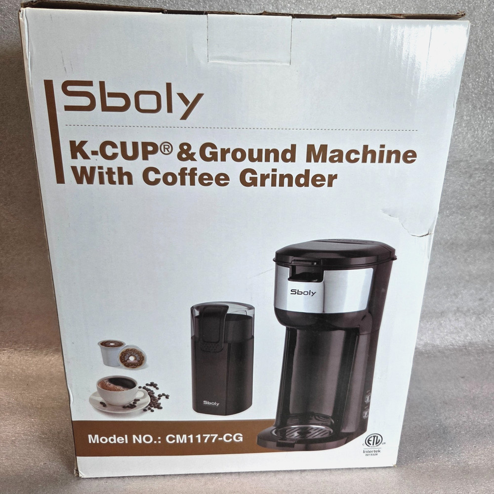 Coffee Maker K-Cup & Ground Machine With Coffee Grinder - Black