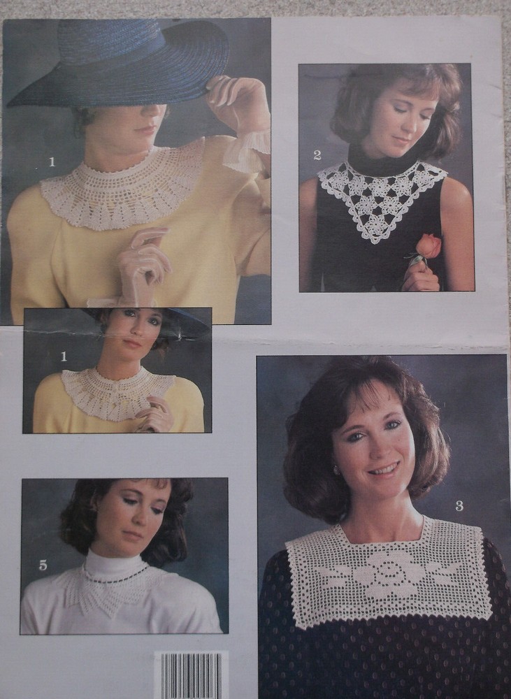 CROCHETED COLLARS Leisure Arts 6 designs 1986