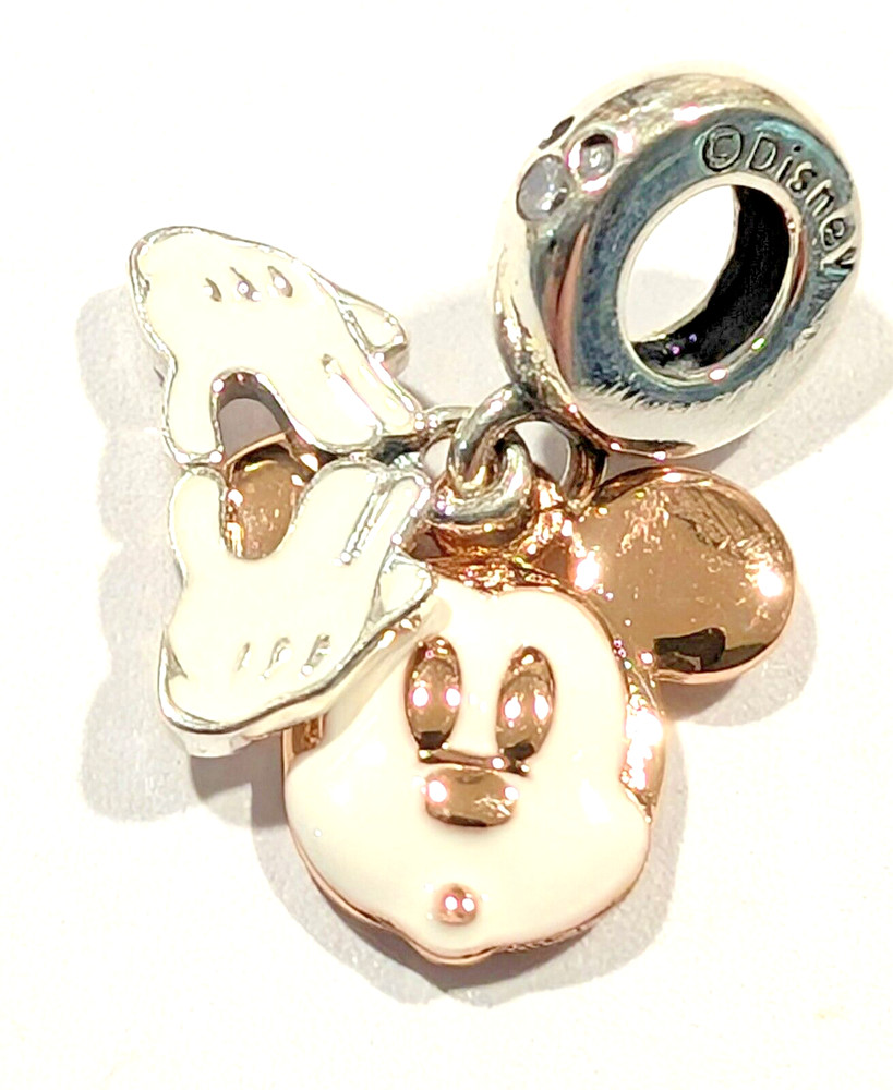 Authentic Pandora Charm, ROSE Mickey Mouse Double Dangle #780112C01