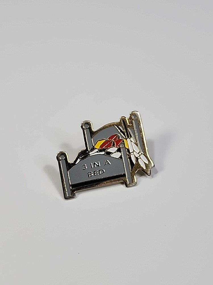 Three In A Bed Lapel Pin Darts Score