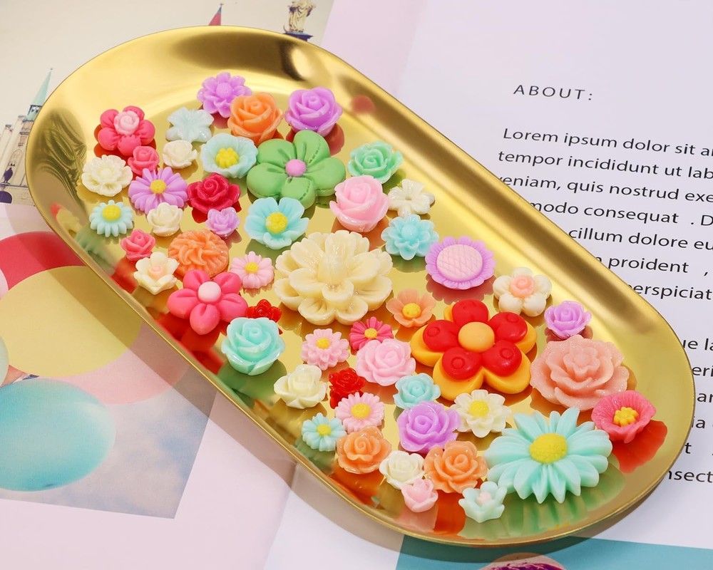 Resin Flower Embellishments 50Pcs Mixed Small Flatback Daisy Small, multiple