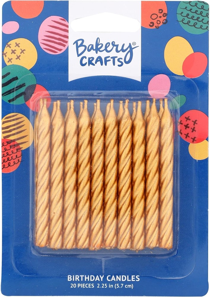 20 Pkg ~ Culpitt Gold Spiral ~ Cake Decorating Candles
