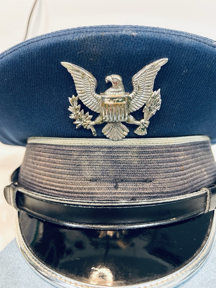 Navy Blue Military Cap With Eagle Pin.