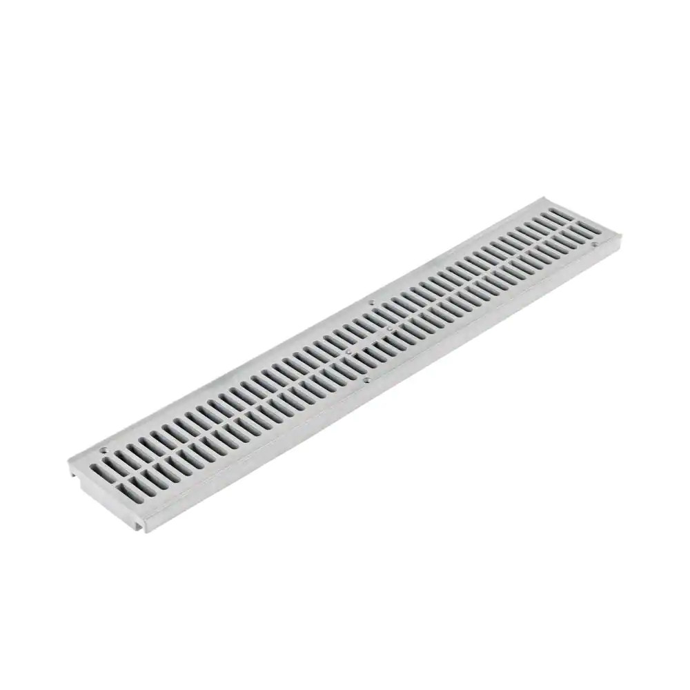 2 Ft. Plastic Spee-D Channel Drain Grate in Gray