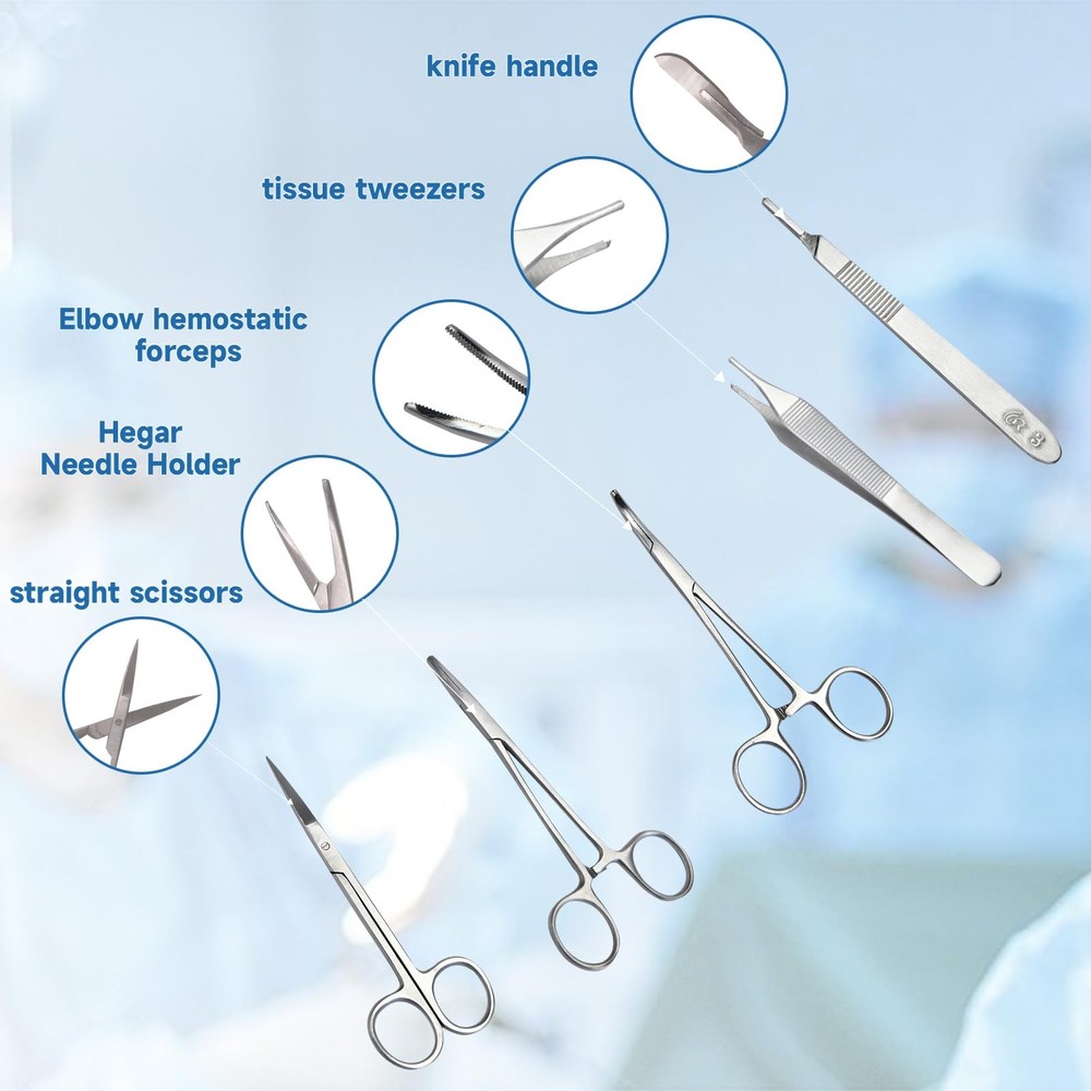 Suture Practice Kit for Students - Suturing Kit (20 Pieces) with Durable Sili...