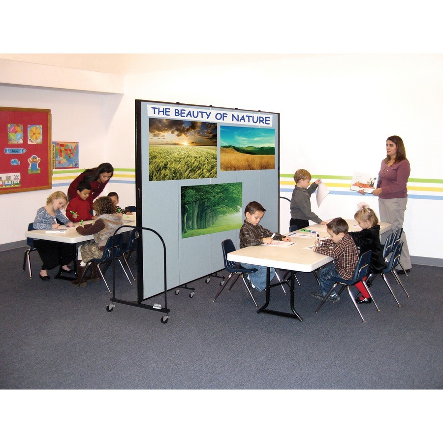 Screenflex CFSL6013DG Portable Partition 24.1ft 72in Stone