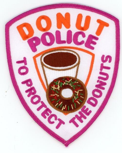 DONUT POLICE NOVELTY NICE SHOULDER PATCH SHERIFF